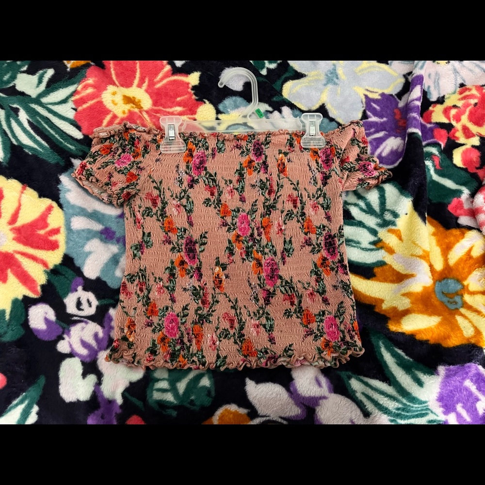 Pink with flowers tube top